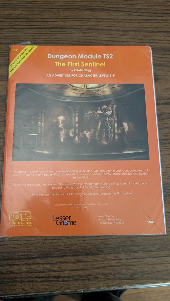 Dungeon Module TS2 The First Sentinel Lesser Gnome Sealed OSR