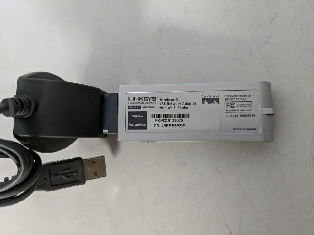 Linksys WUSBF54G Wireless-G USB Network Adapter with Wi-fi-Finder