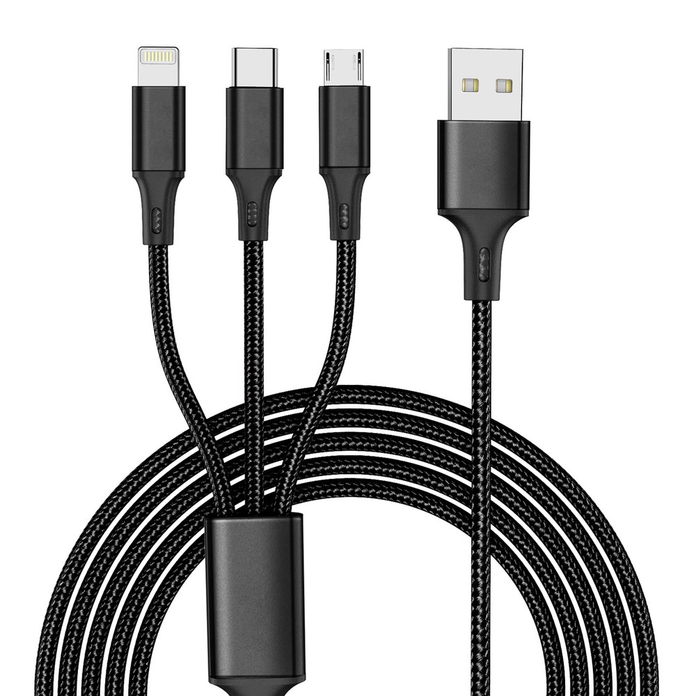 3 in1 Multi USB Charger Charging Cable Micro USB Type-C for iPhone Samsung