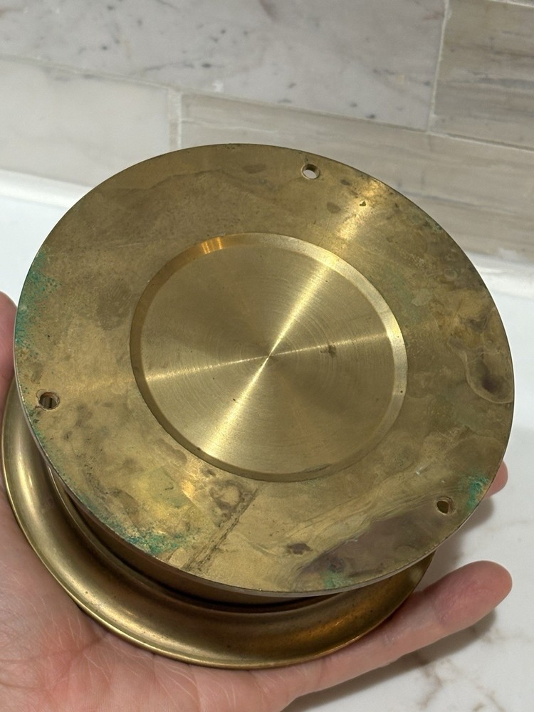 Vintage Ship Time Brass Quartz Clock Pre Owned Has Wear Untested