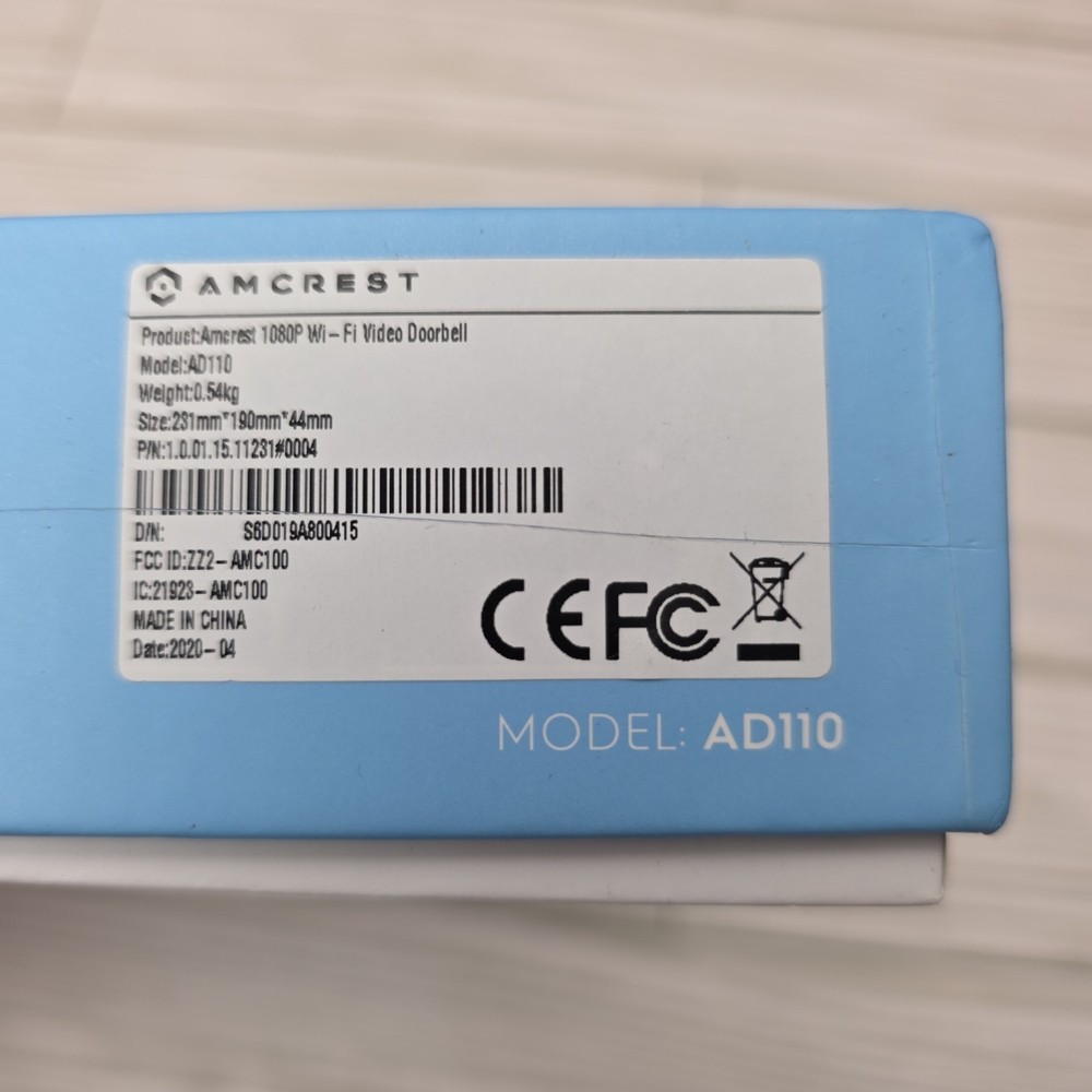 Smart WiFi Video Doorbell Wireless Door Bell Intercom Security Camera UNTESTED