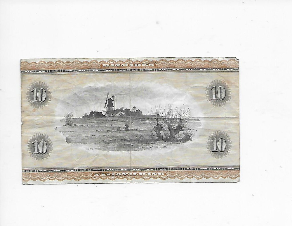 Denmark 10 Kroner note 1936  a