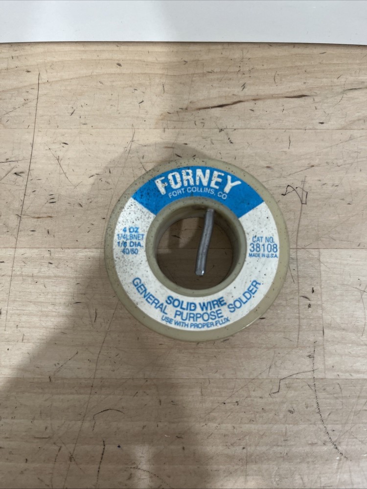 Forney 38108 General Purpose Repair Solder Solid Core Spool 1/8" 4 oz Unit