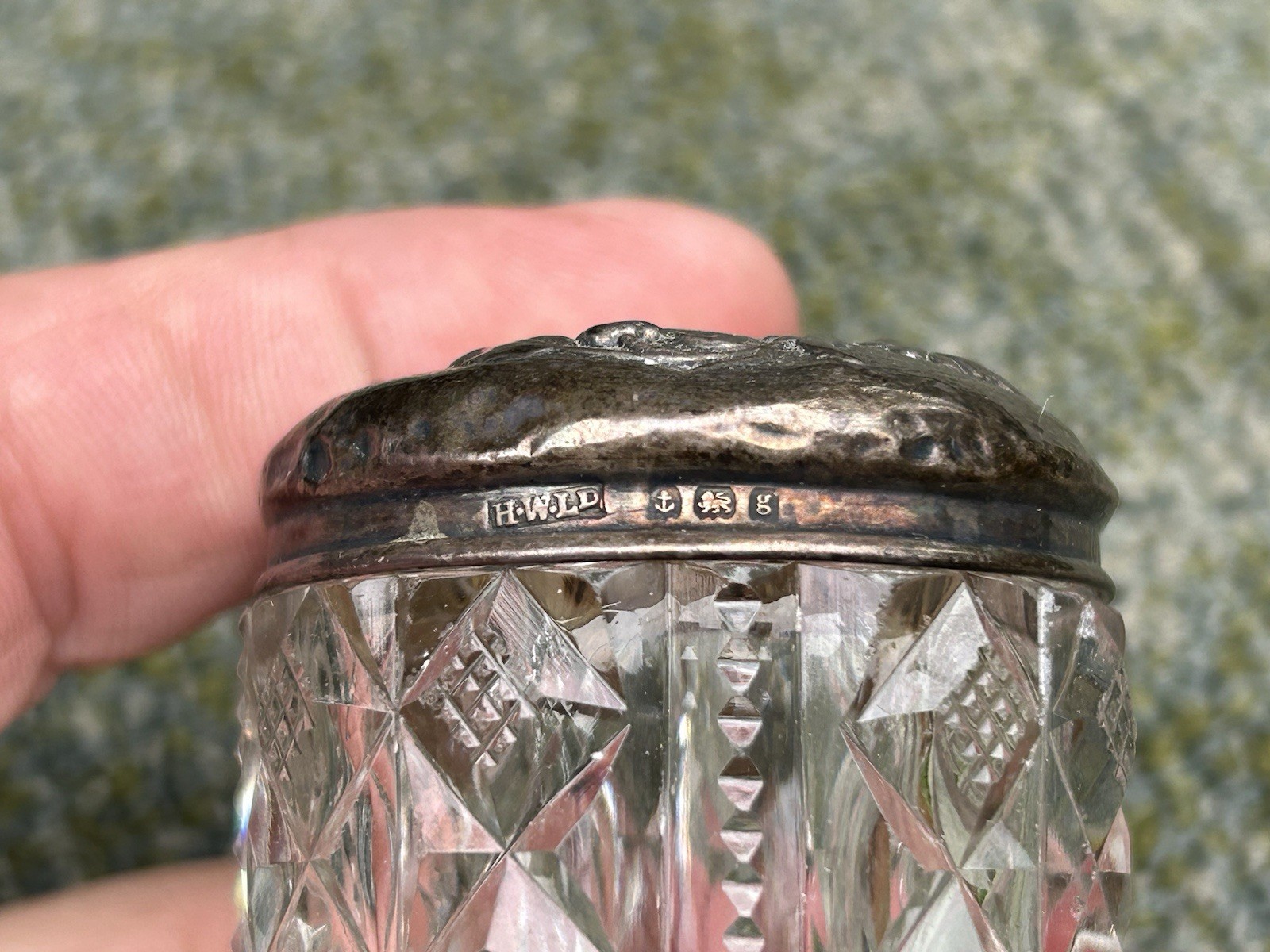 Antique English Sterling Silver Cut Glass Vanity Bottle Set Henry Williamson Ltd