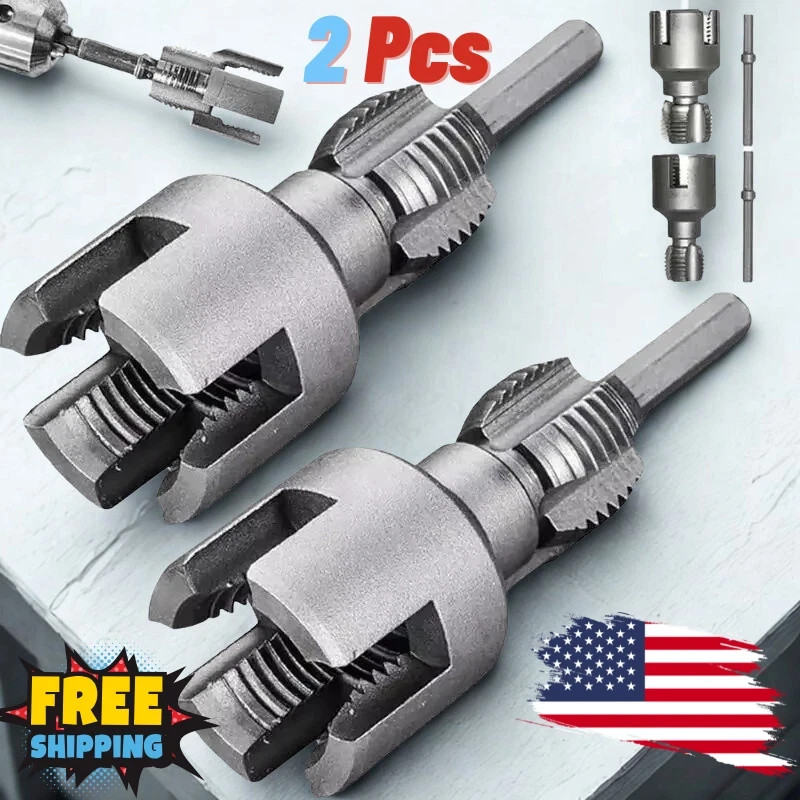 2pcs Integrated Internal & External Pipe Threading-Tool,PVC Pipe Threader Kit