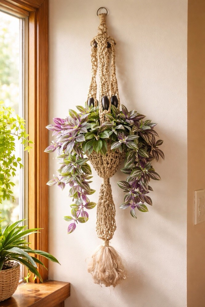 Handmade Macrame Plant Hanger Woven Art Boho
