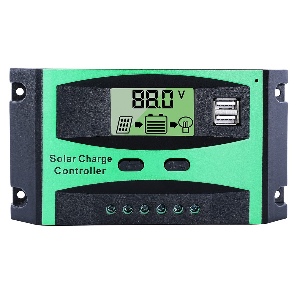 30A PWM Solar Panel Charge Controller Auto Focus Tracking Regulator 12/24V USB