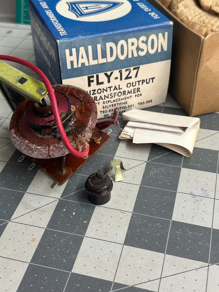 VINTAGE Halldorson Fly-127 Power Horizontal Output Transformer Silvertone 90-deg