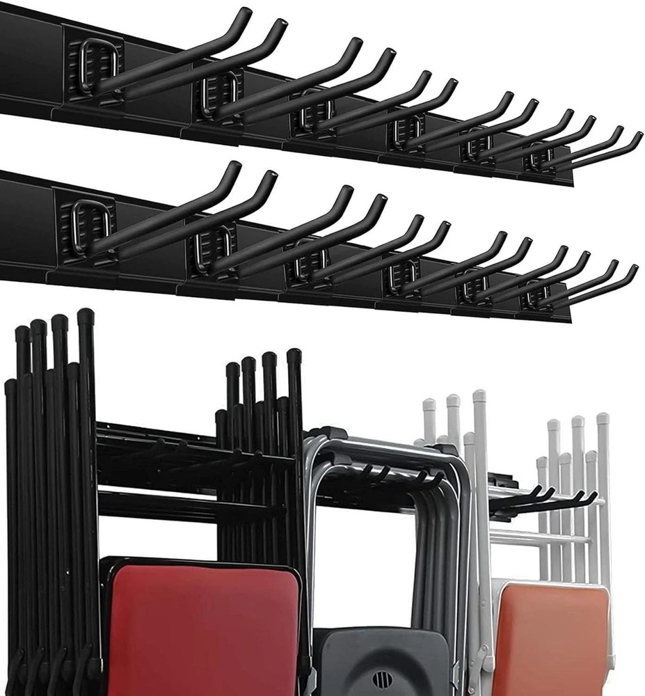 Heavy Duty 900 lb Capacity Garage Wall Mount Tool Rack with 12 Adjustable Hooks