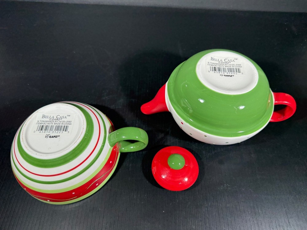 Ganz Stackable Holiday Snowman Teacup and Teapot