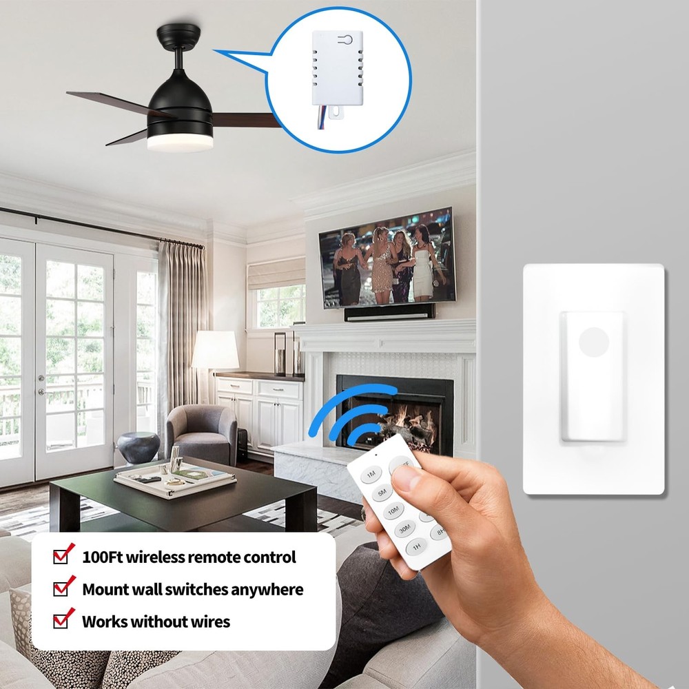 GREENBELL 8-Position Timer Switch, Countdown Timer and Receiver Kit, Remote C...