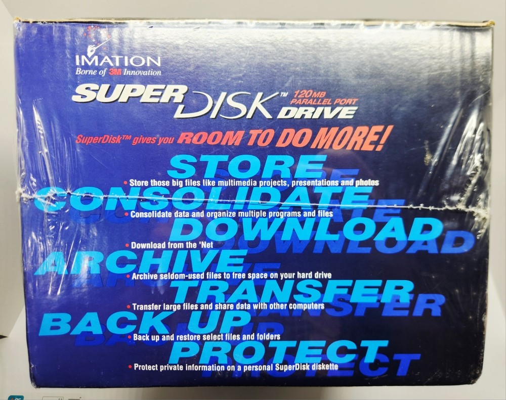 Imation Super Disk™ 120MB Drive Parallel Port for Windows New Sealed