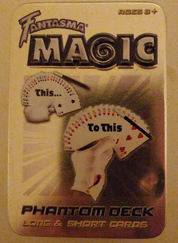 Fantasma Magic Phantom Deck 25+ Tricks Long & Short Cards In Tin