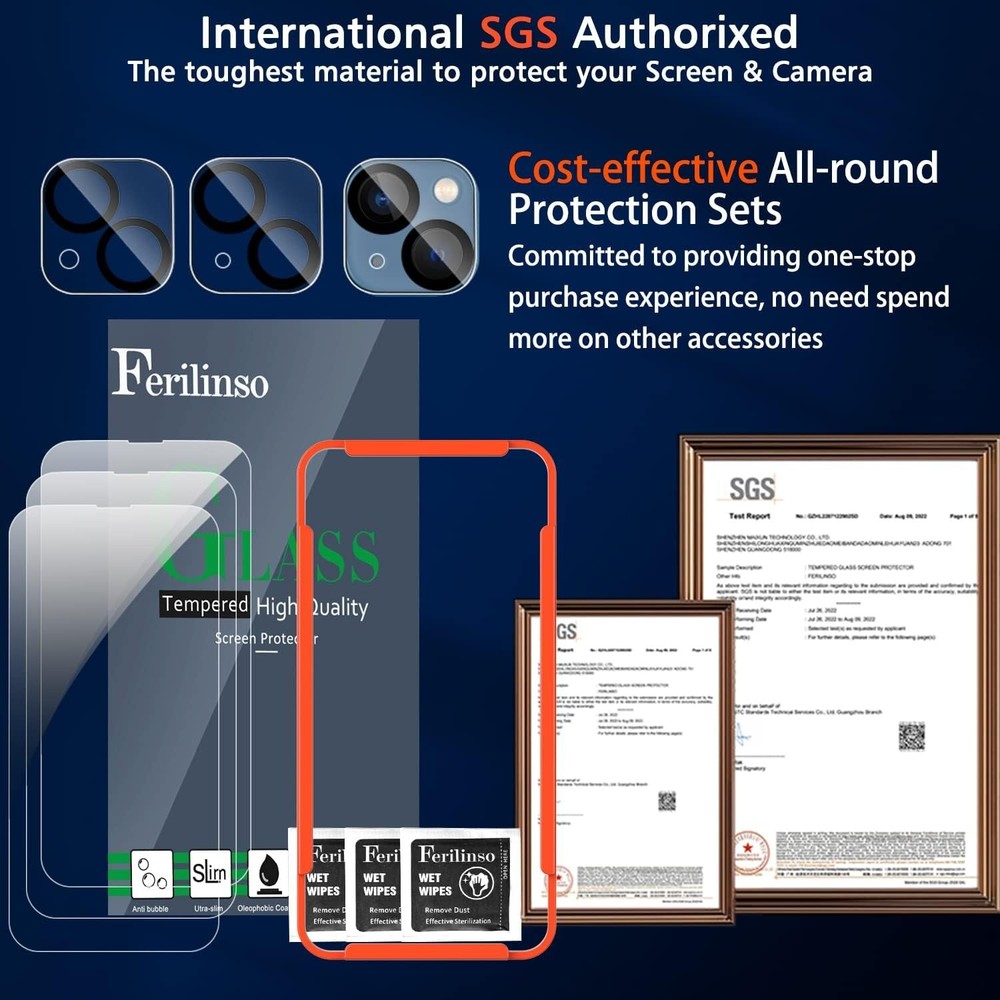 3 Pack Screen Protector for Iphone 14 / Iphone 13 with 2 Pack Tempered ⭐️⭐️⭐️⭐