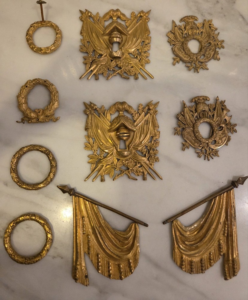 Antique Bronze Neoclassical Pediments