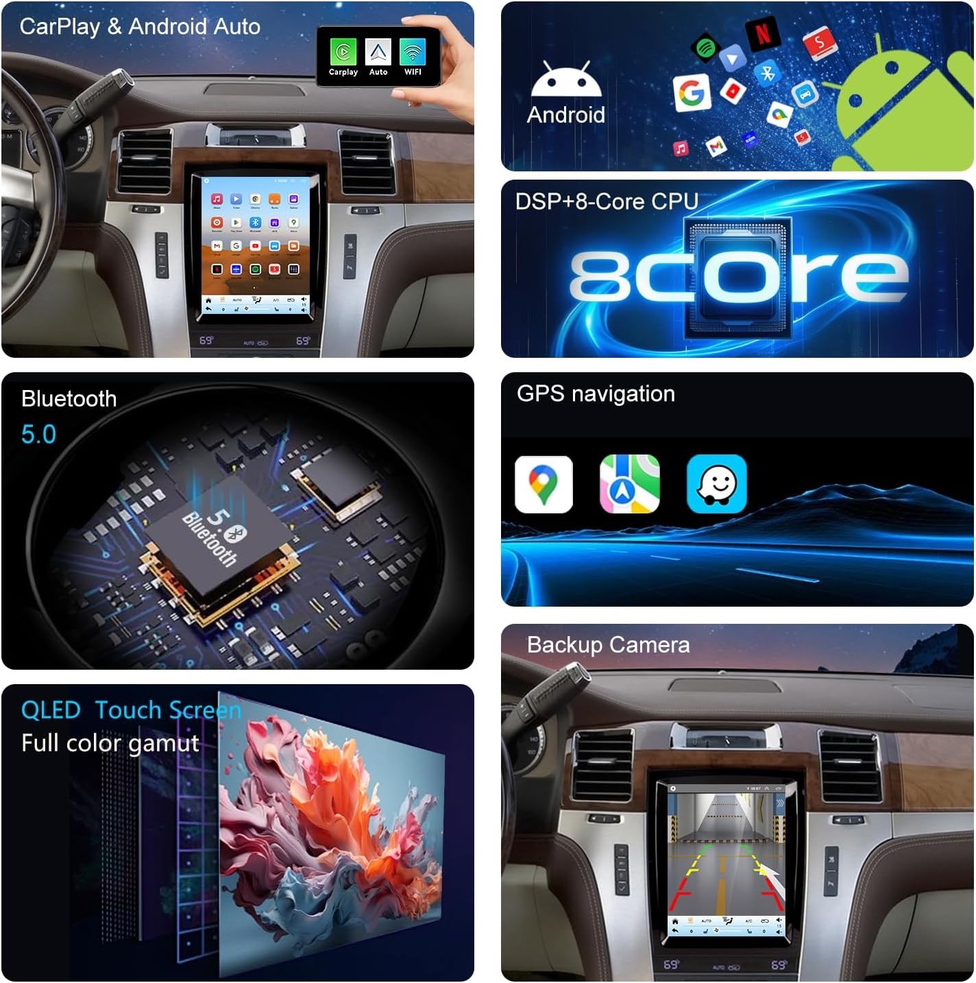 $500 on AMAZON! QLED Cadillac Escalade 2007-2014 9.7" Radio CarPlay Android Auto