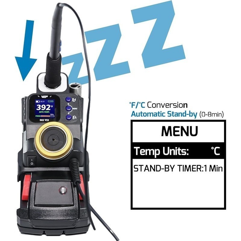 Cordless Soldering Station Kit Fast Heating LCD Display 5 Tips Adjustable Temp