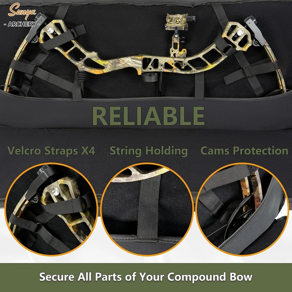 Compound Bow Case with Molle System - Neoprene Bow String Protection & Padded...