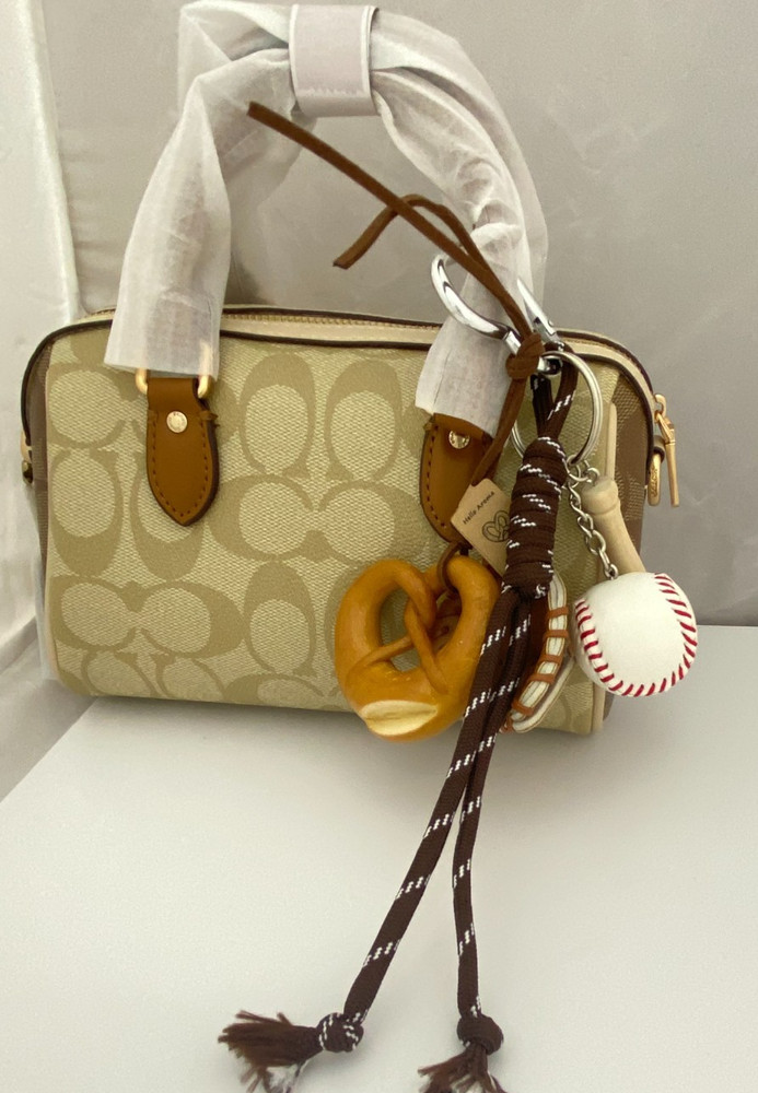 Baseball & Pretzel Bag Charm Keychain  A Great Gift Idea