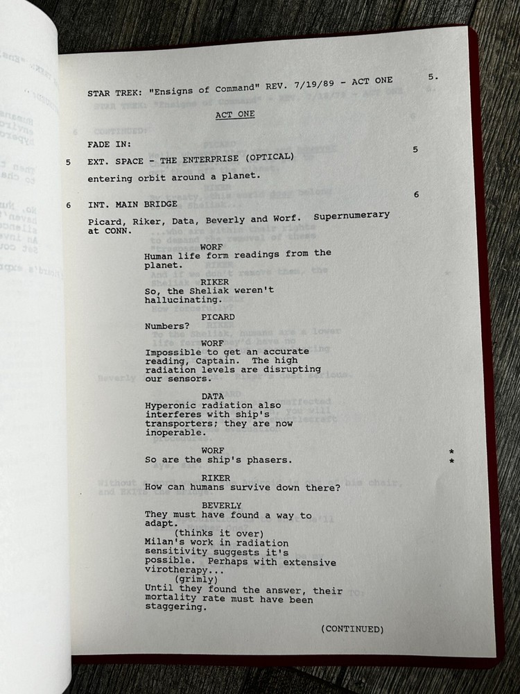 STAR TREK Script The Next Generation Ensigns Of Command 3rd Revised Final Draft