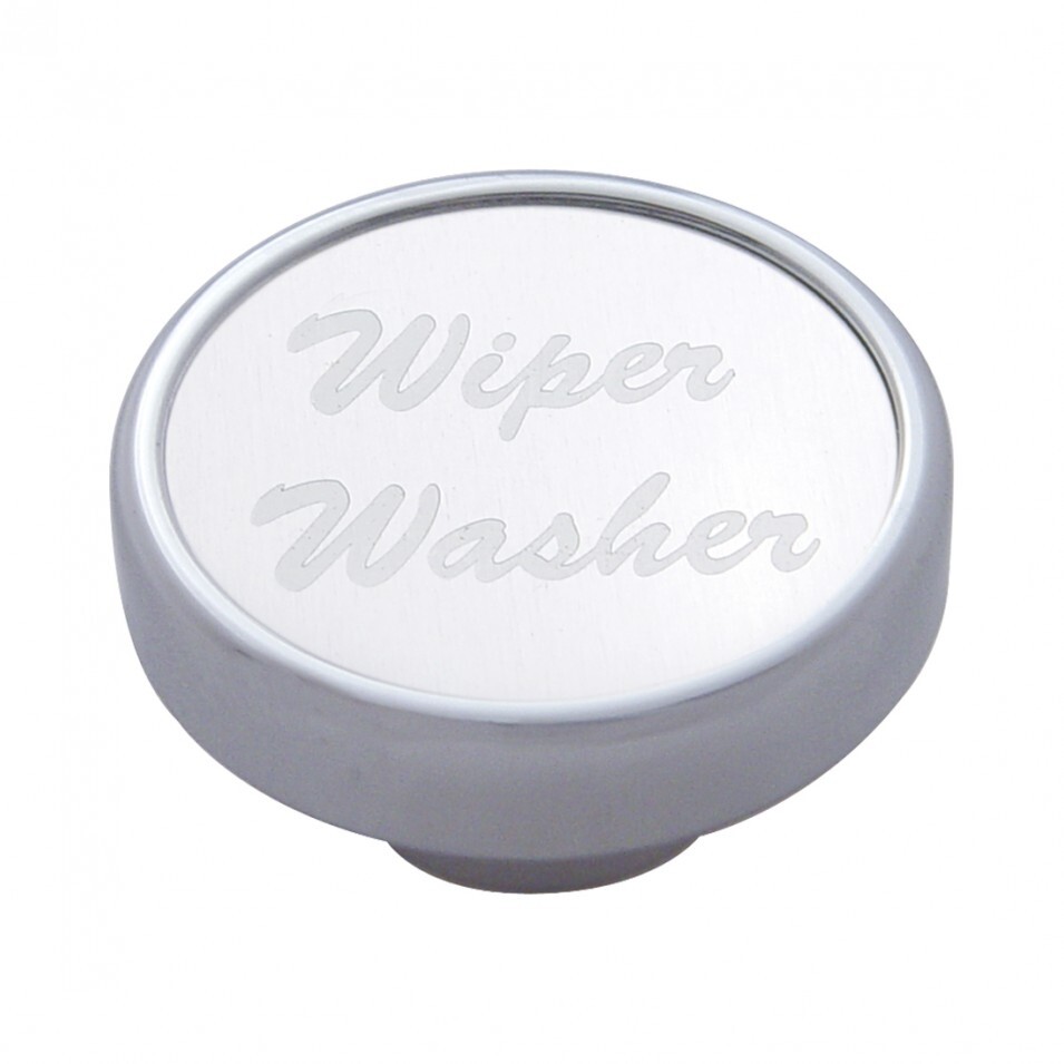 "Wiper/Washer" Dash Knob - Silver Aluminum Sticker