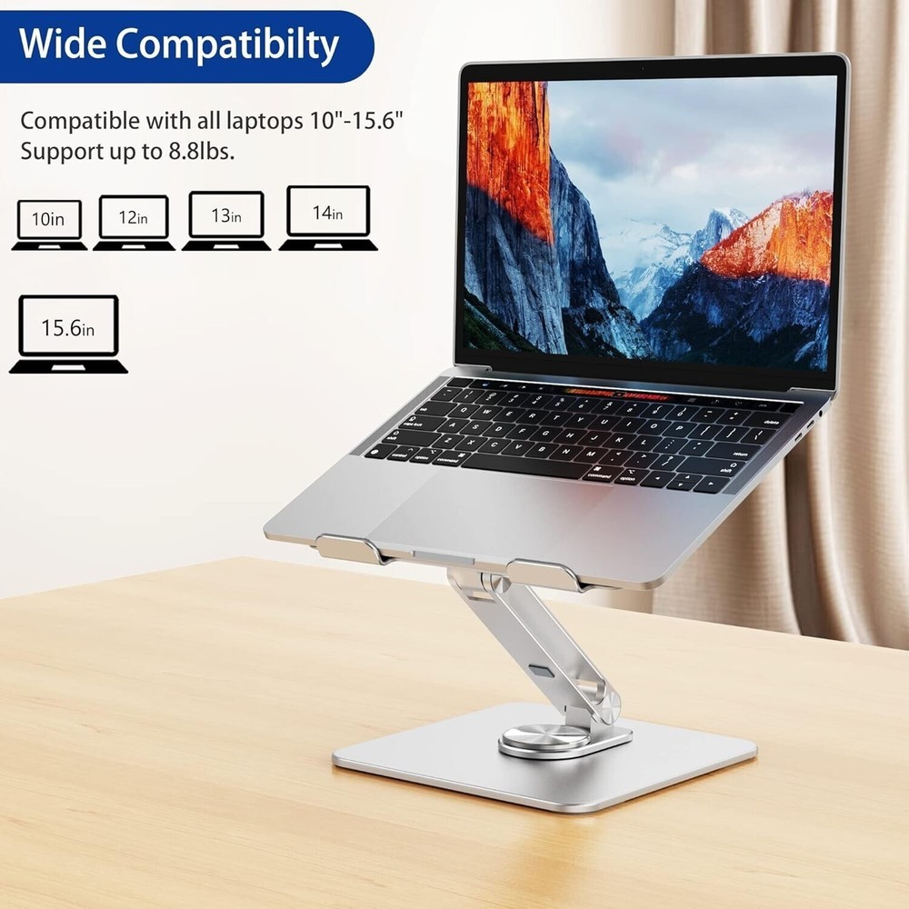 BESIGN LSX7 Laptop Stand with 360° Rotating Base, Ergonomic Adjustable Notebook