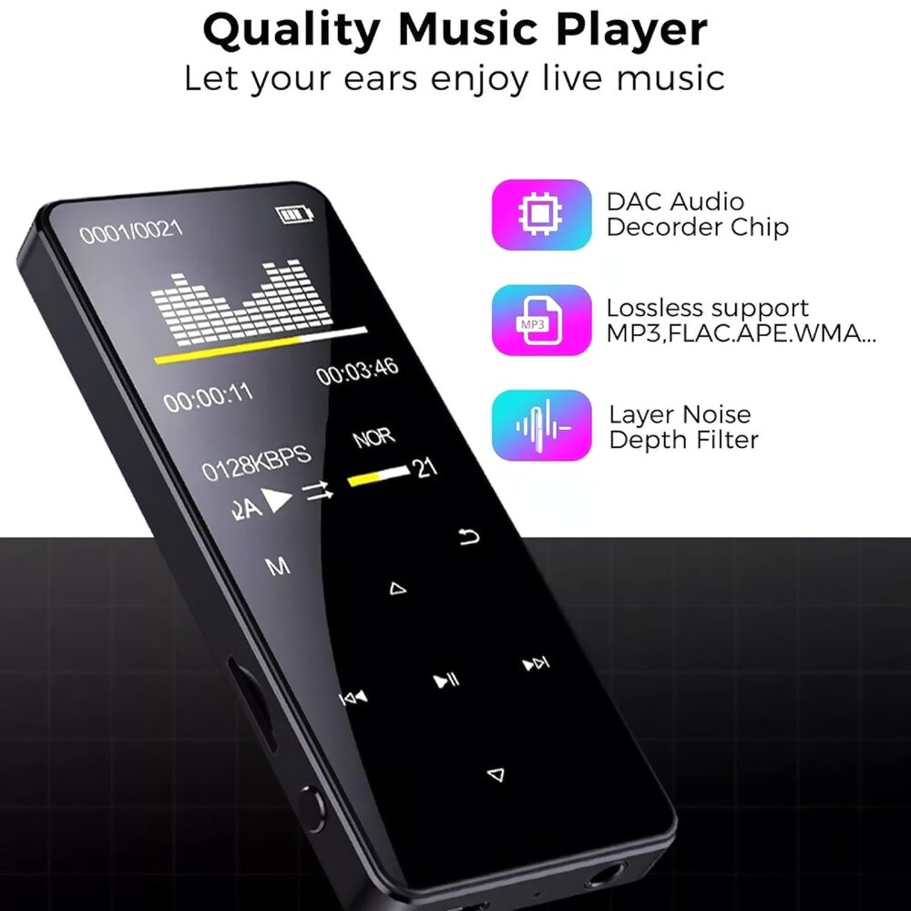 5.0 Bluetooth Lossless Music MP4/MP3 Player Support Quick Charge Technology