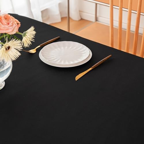6FT Tablecloth Fitted Table Covers for 6 Foot Rectangle 6ft | 2pack Black