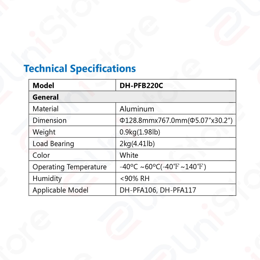 Original Dahua PFB220C Ceiling Pendant Pole Mount Long Bracket for Select Camera