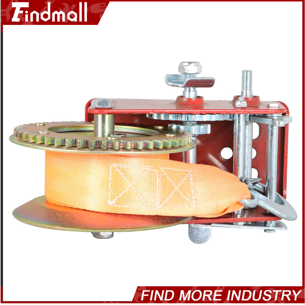 Findmall 3500 LBS Dual Speed Hand Winch Hand Crank Red Strap ATV Trailer Boat