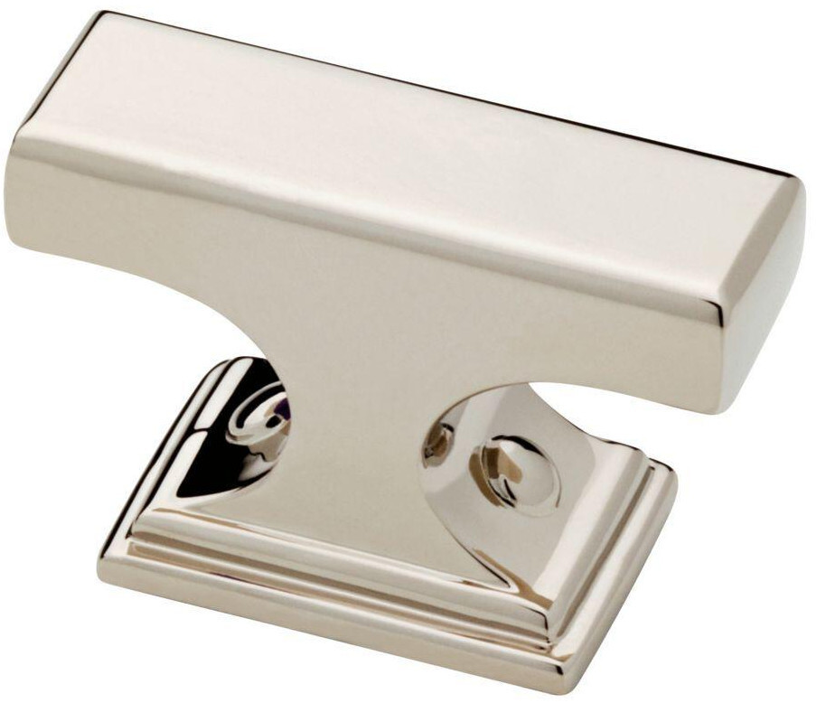 (5 Pack) 1-9/16 inch Rectangular Knob Polished Nickel