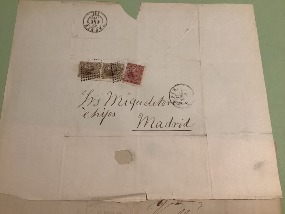 Spain 1879 postal cover 2 items Ref A1809