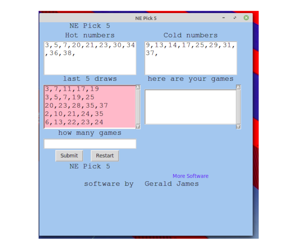 Nebraska Pick 5 Lottery Numbers software DVD for Windows 7 & 8 & 10