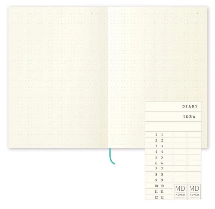 DESIGNPHIL 15310006 Midori Notebook, MD Journal, A5, Dot white