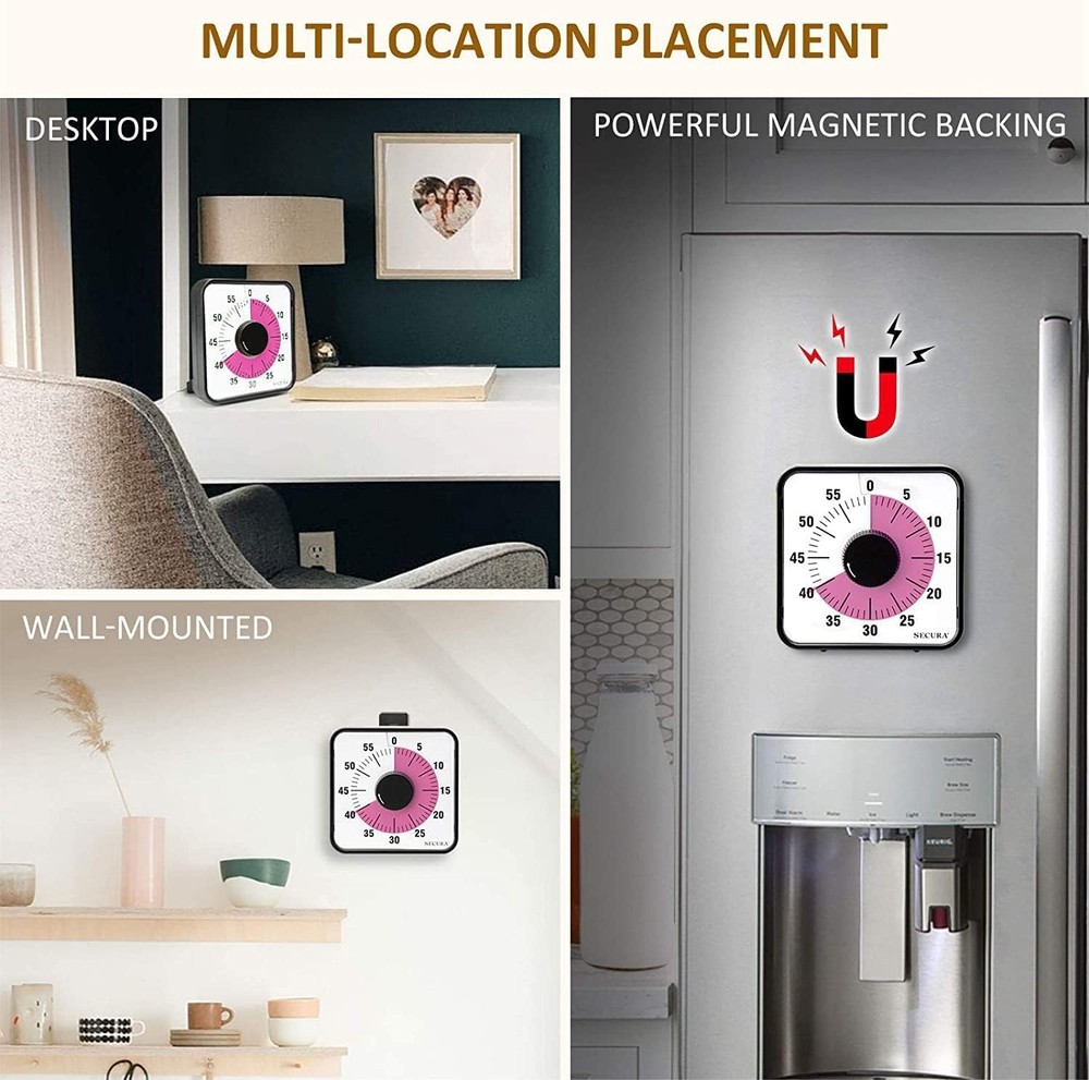 60-Minute Visual Countdown Timer, 7.5-Inch Oversize Classroom Visual Timer fo...