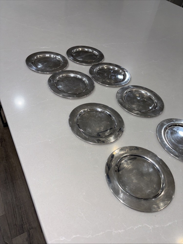 Pair (2) monogrammed “A” Silver Plated 6” Plates, Wm A Rogers, 8 available