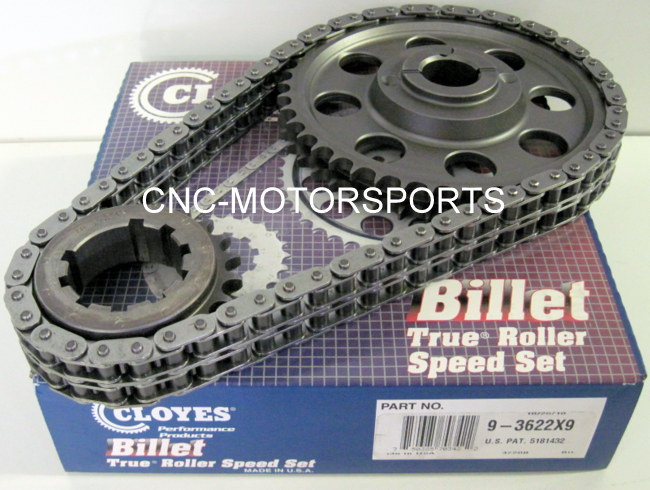 BB FORD 460 514 RACE BILLET TRUE ROLLER TIMING CHAIN 9 KEYWAY CLOYES 9-3622X9