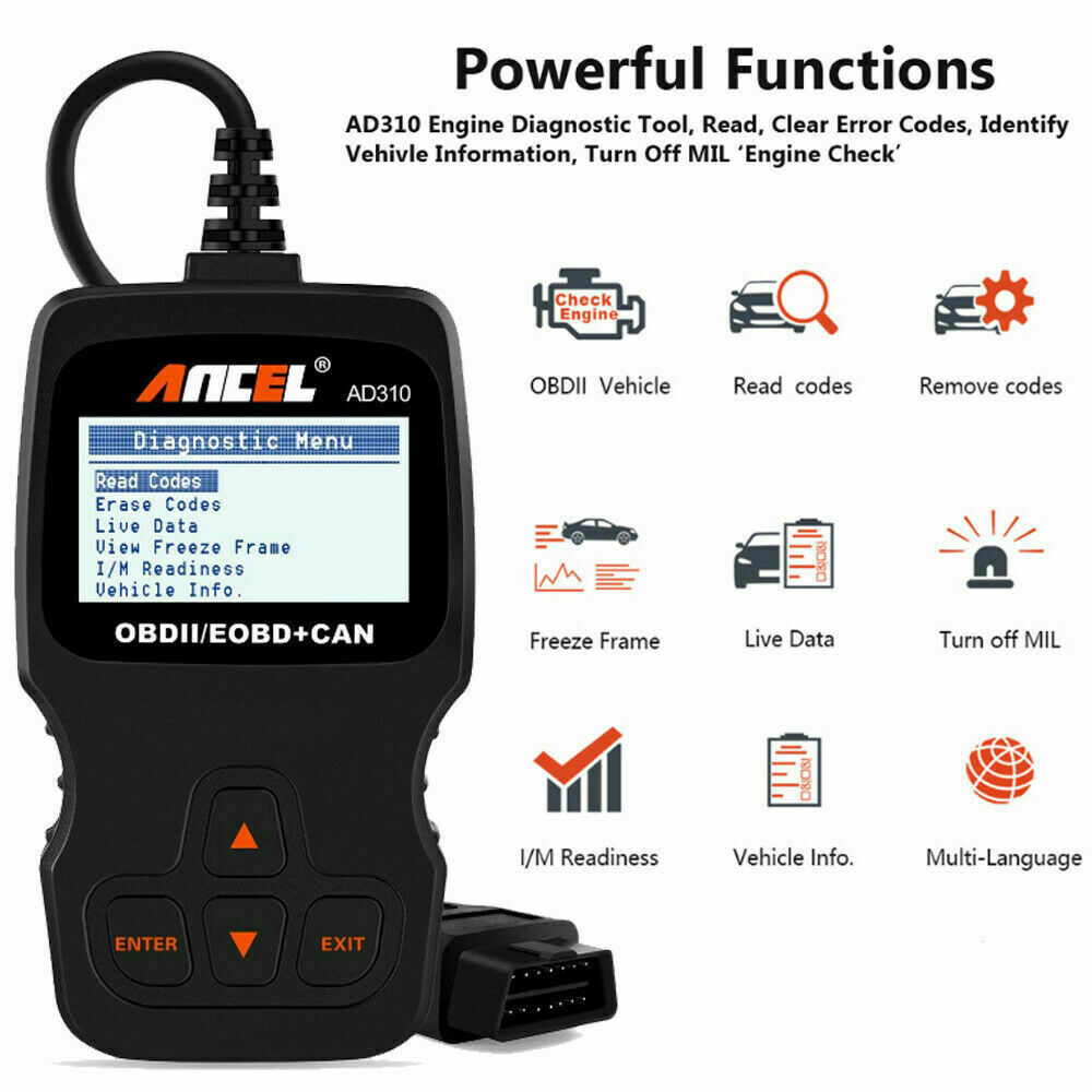 Ancel AD310 OBD2 Car Code Reader Scanner Diagnostic Tool Auto Check Engine Fault