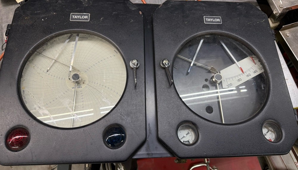2- Taylor Instrument Temperature Chart Recorders 110v-ac