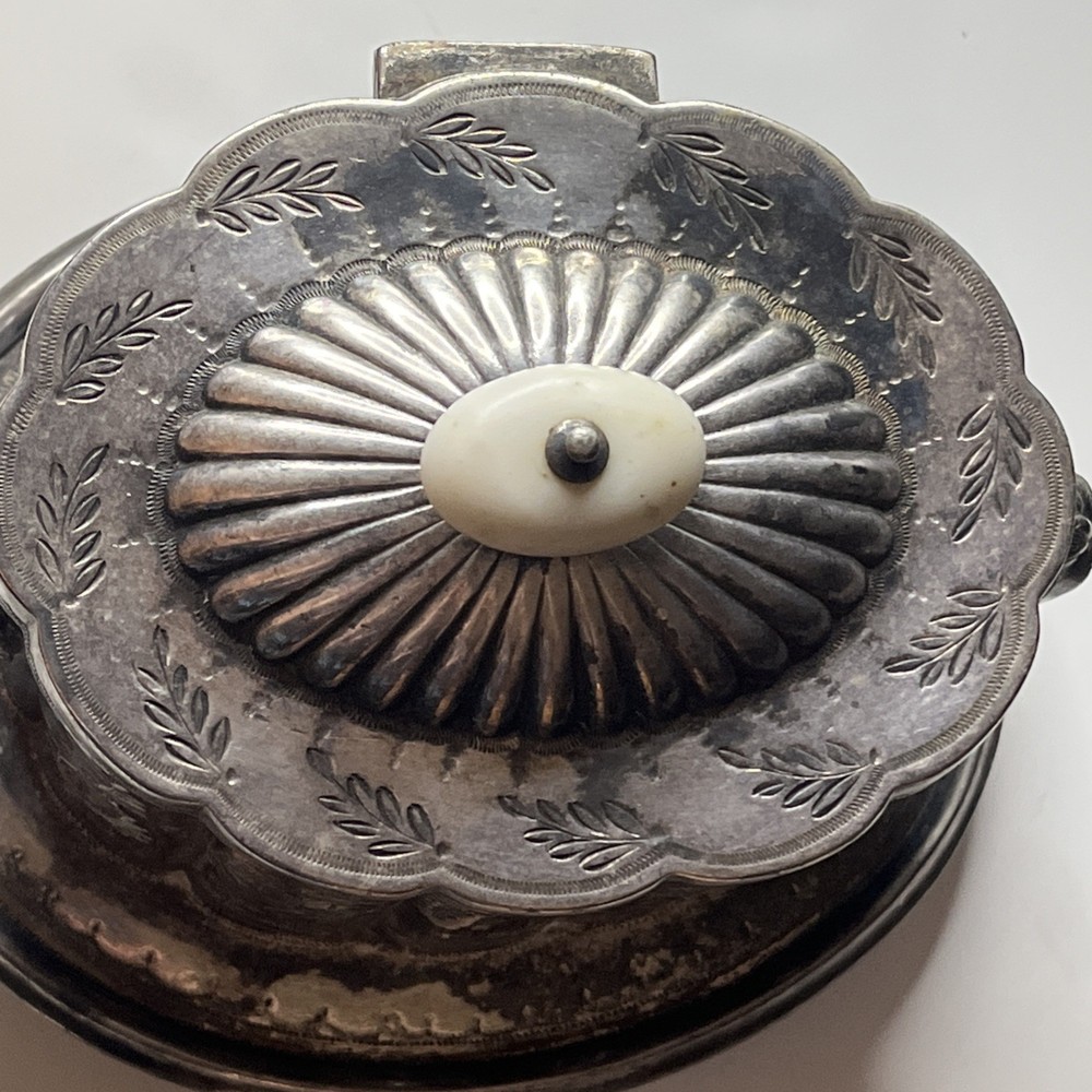 Victorian Antique Silver Plated Biscuit Barrel Hinged 2lbs 5oz Lionhead Handles