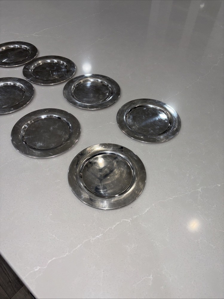 Pair (2) monogrammed “A” Silver Plated 6” Plates, Wm A Rogers, 8 available