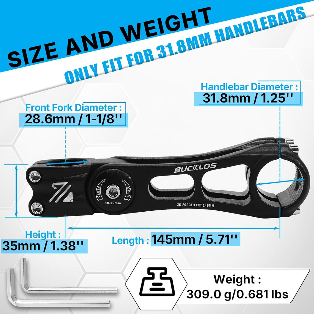 Adjustable Bike Stem Riser for MTB, E-Bike & Road Bicycles