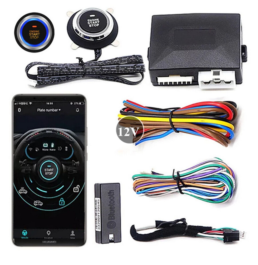 12V Car One-Key Engine Start Stop Button Bluetooth Smart System Remote Control