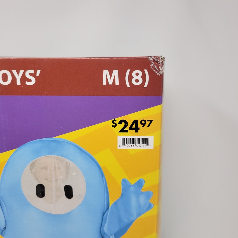 Kids Fall Guys Blue Polyester Tunic Blue Costume - Medium (8)