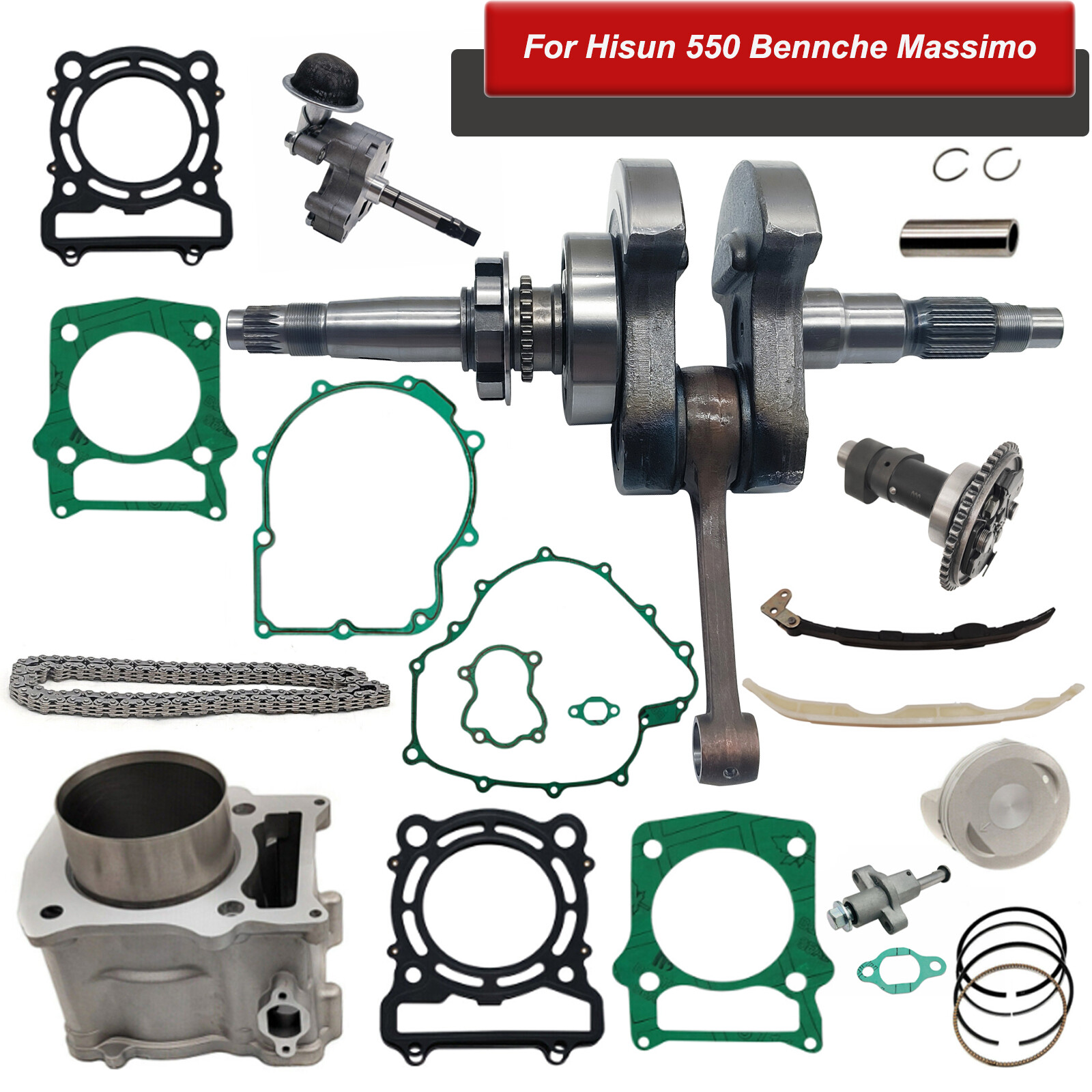 For Hisun 550 Bennche Massimo Cylinder Crankshaft Gasket Rebuild Kits 503-01253