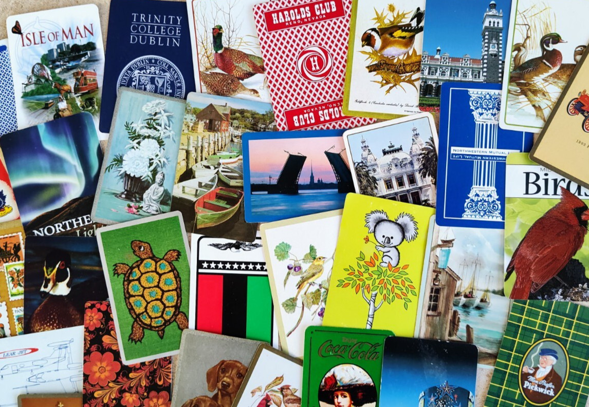 Random Lot of 50 Vintage to Modern Playing Cards for Junk Journaling