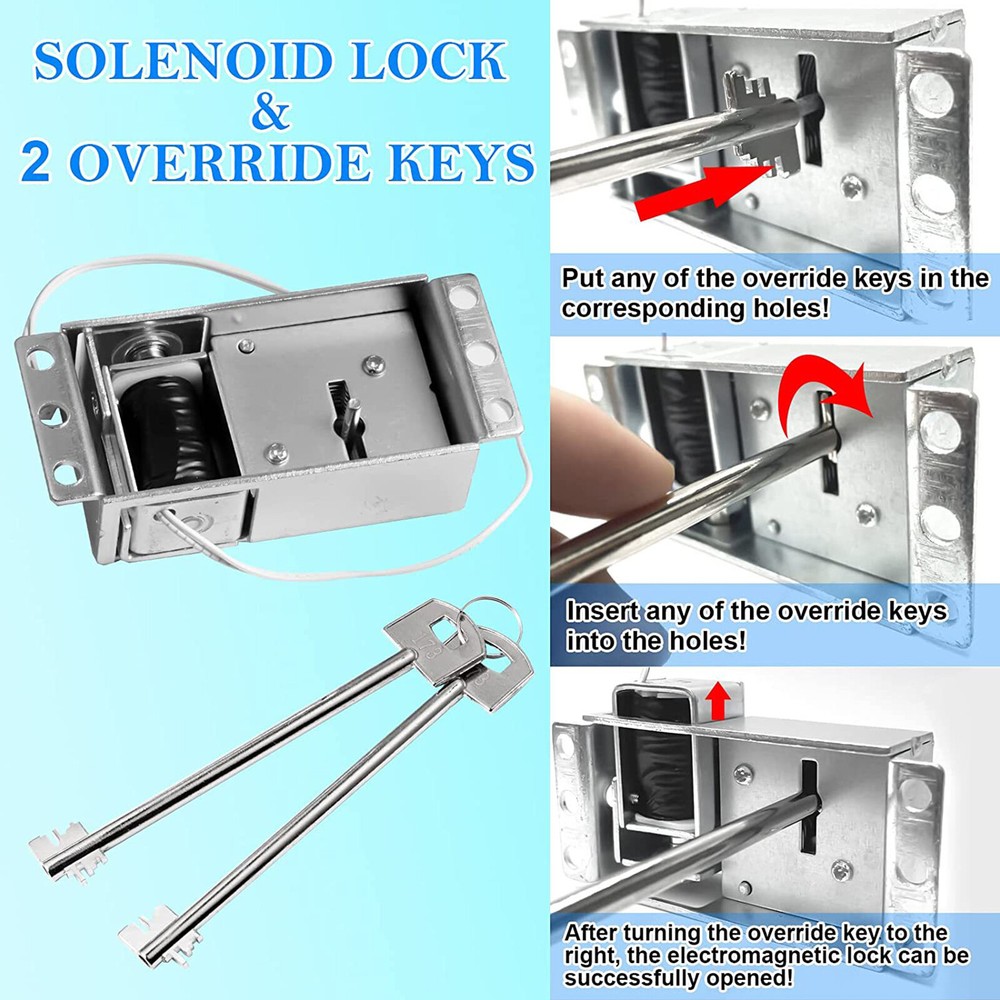 Stack-On Safe Lock Electronic Digital Safe Lock Replacement Solenoid W/ 2 Key A