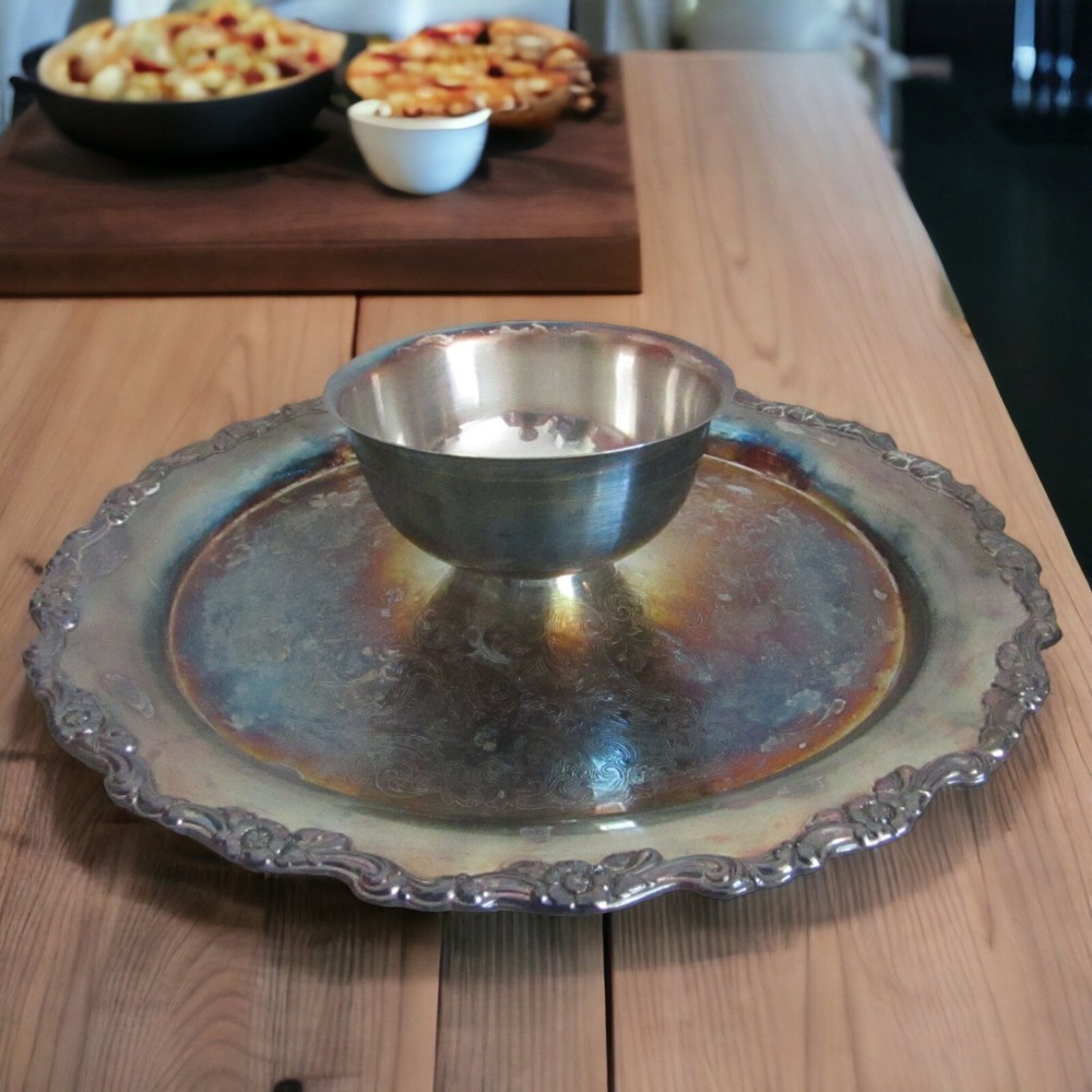 Vintage Oneida Silversmiths Royal Provincial Chip and Dip Server 1987