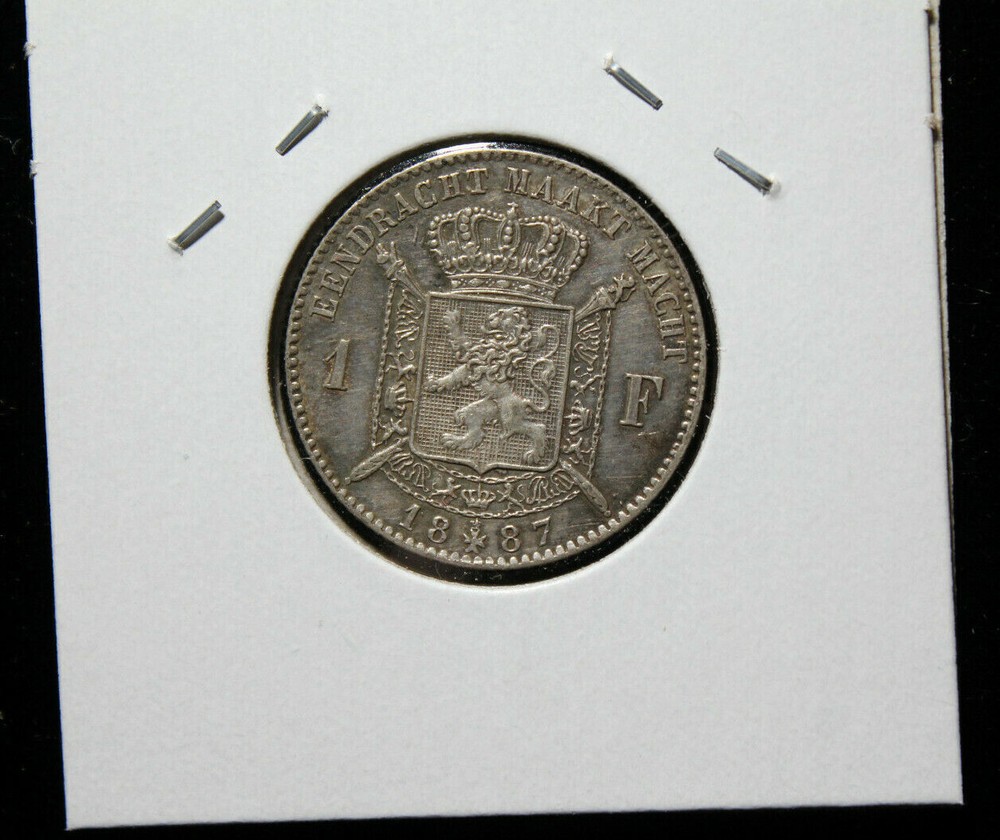 1887 Belgium 1 Franc Nice Silver Coin!