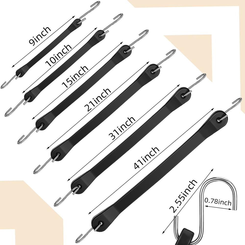 Heavy Duty Rubber Bungee Cords with Hooks Tie down Straps Multiple Size 6 Packs